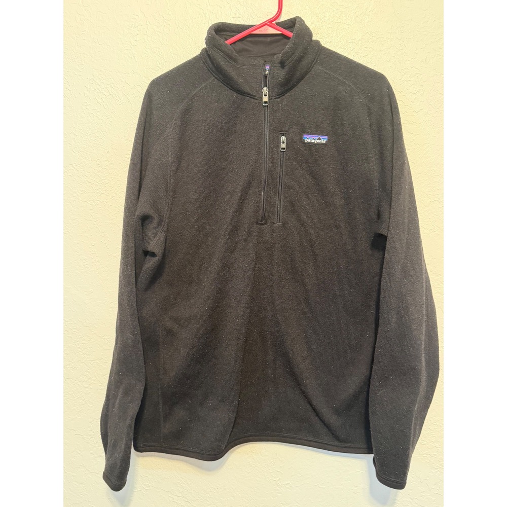 Patagonia Better Sweater 1/4 Zip Pullover Black Fleece Jacket Mens Large